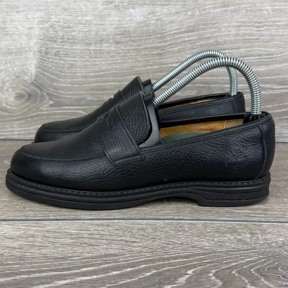 Timberland 42370 Women’s Sz 6.5M Waterproof Pebbled Black Leather Slip On Loafer